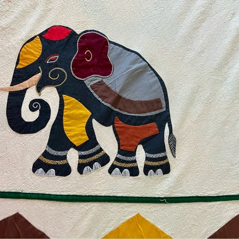 Elephant Print Bedspread with Matching Pillow Covers